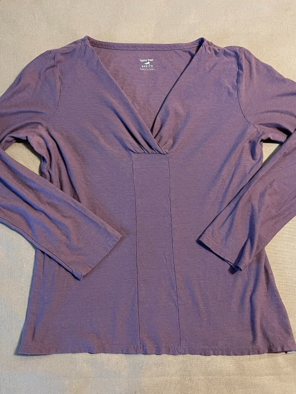 Toad & Co Women's Long Sleeve Tee Size M Purple Organic Cotton Travel Outdoor
